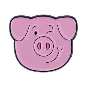 Cute Pink Pig Face Enamel Pin | Cartoon Farm Animal Badge